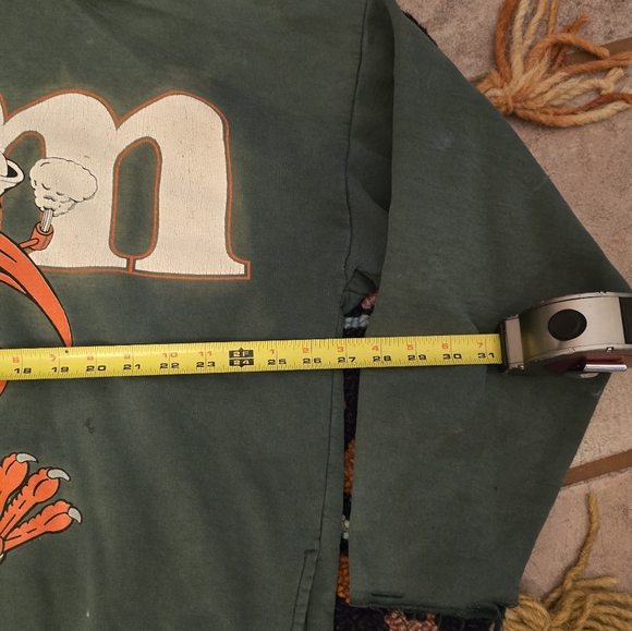 🔥🔥Vintage STRESSED OUT Green Miami Hurricanes Hoodie with Mascot Graphic🔥🔥 - Picture 8 of 11